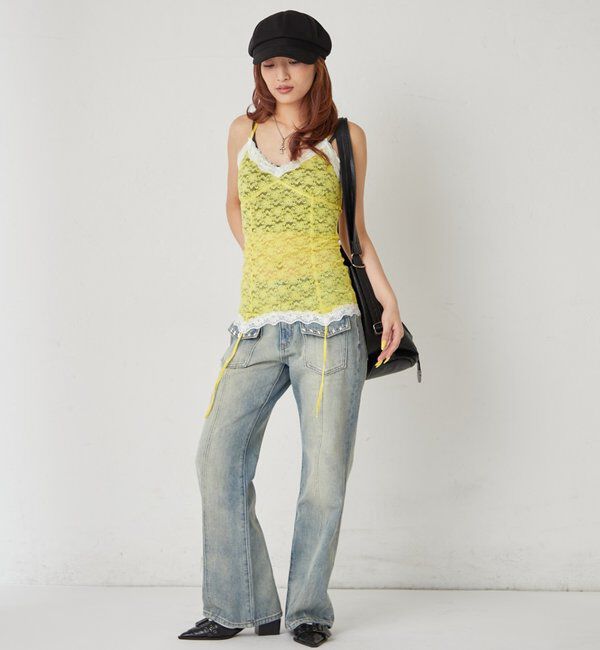  「【26AW LOOK掲載品番】レースガーターキャミ」|キャミソール|