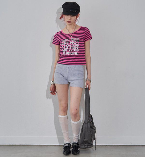 「リングドットヘンリーネックメッセージ TEE」|Tシャツ・カットソー|