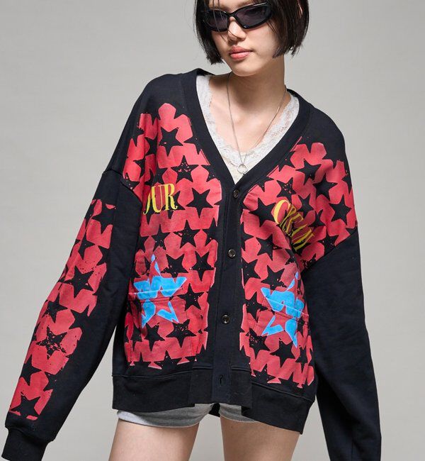  「【26AW LOOK掲載品番】【Sourcream】総柄スターカーディガン」|Tシャツ・カットソー|