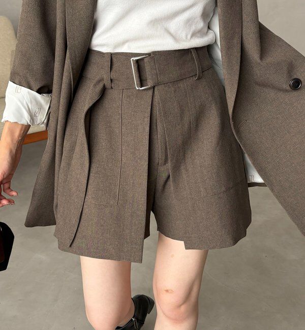  「【セットアップ対応】スカートレイヤードショートパンツ」|スカート|