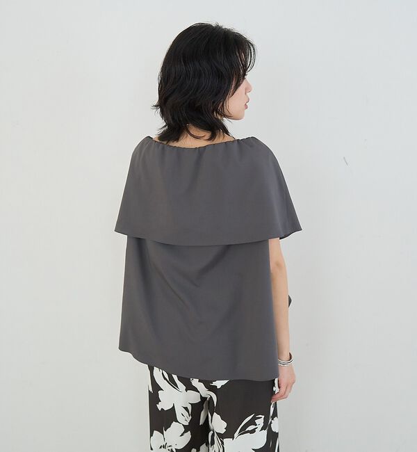 Rouge vif「オーバーカラーノースリブラウス/ケープカラー」|シャツ・ブラウス|
