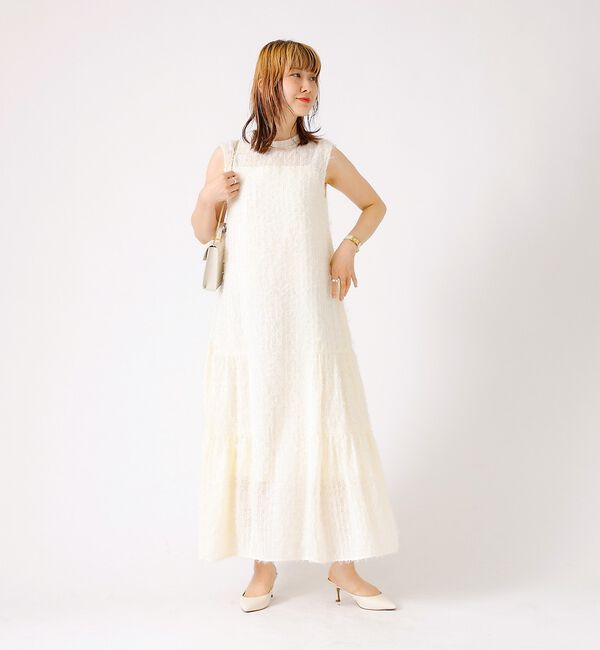Rouge vif「【人気追加】フェザーノースリーブワンピース」|ワンピース|