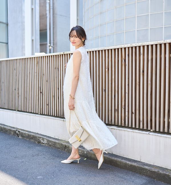 Rouge vif「【人気追加】フェザーノースリーブワンピース」|ワンピース|