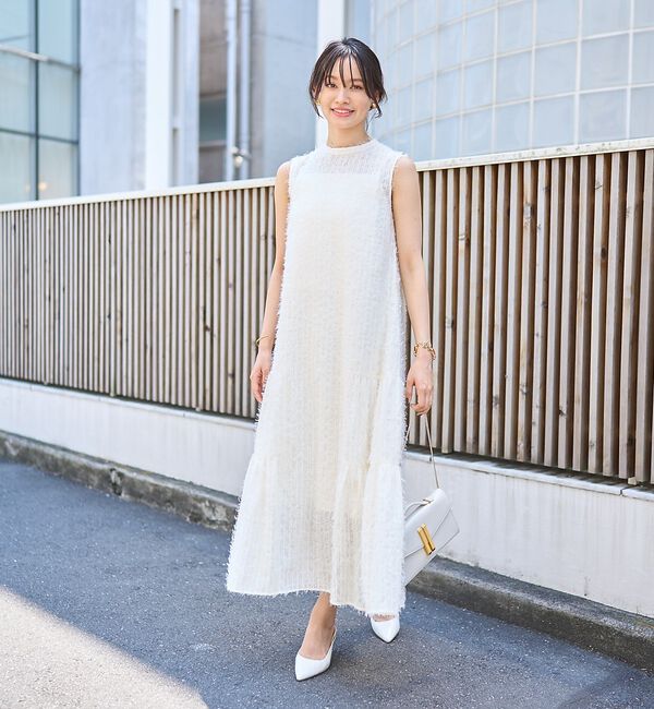 Rouge vif「【人気追加】フェザーノースリーブワンピース」|ワンピース|
