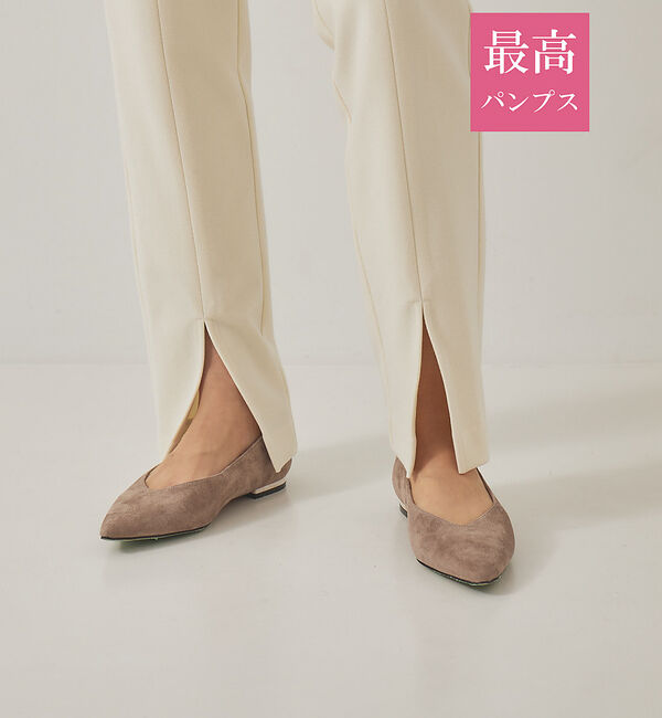 AU BANNISTER「【最高パンプス/1cmヒール】美脚&times;快適 ポインテッドフラットパンプス」|パンプス|グレージュ