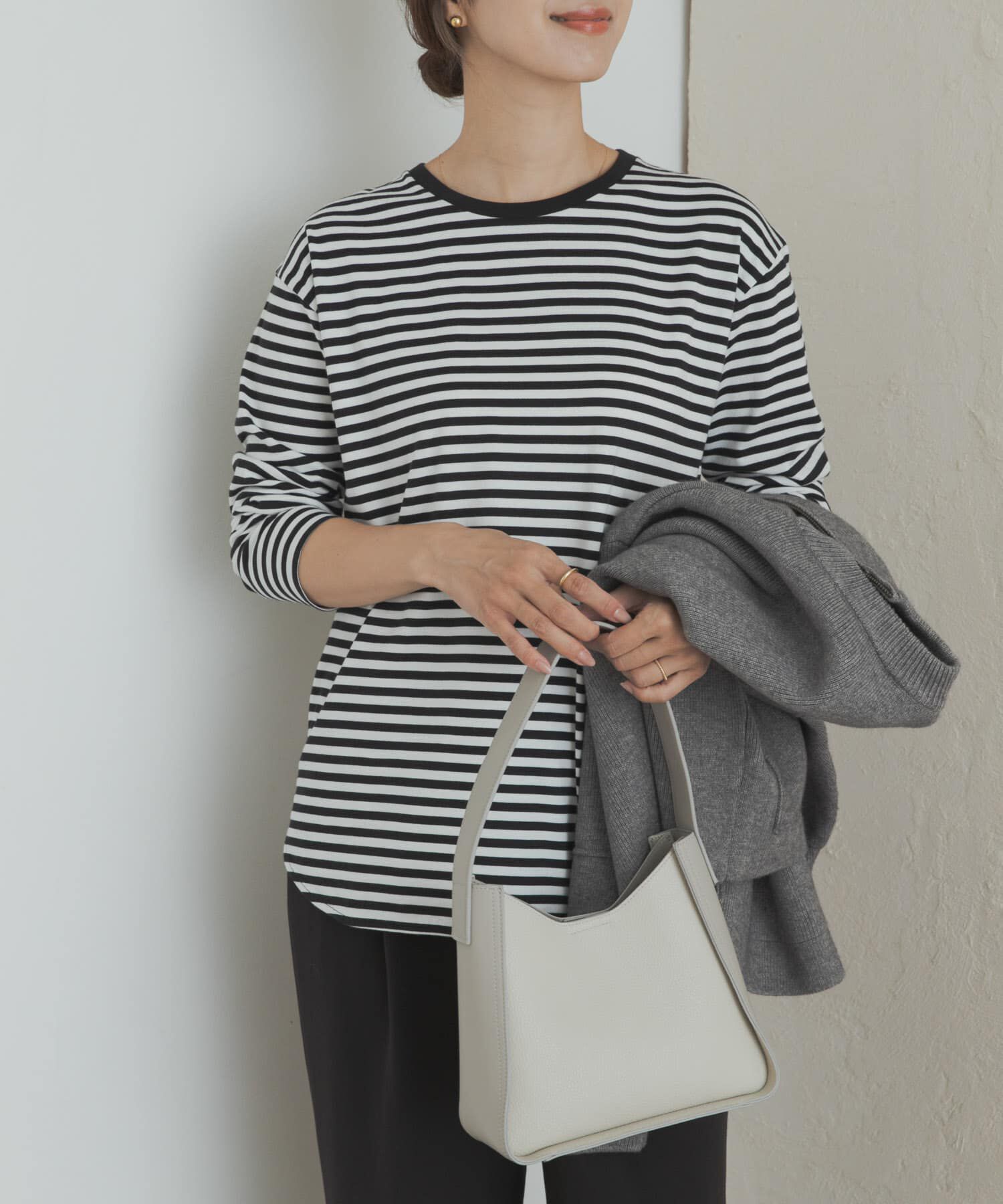 URBAN RESEARCH DOORS「コットンラウンドヘムカットソー」|Tシャツ・カットソー|