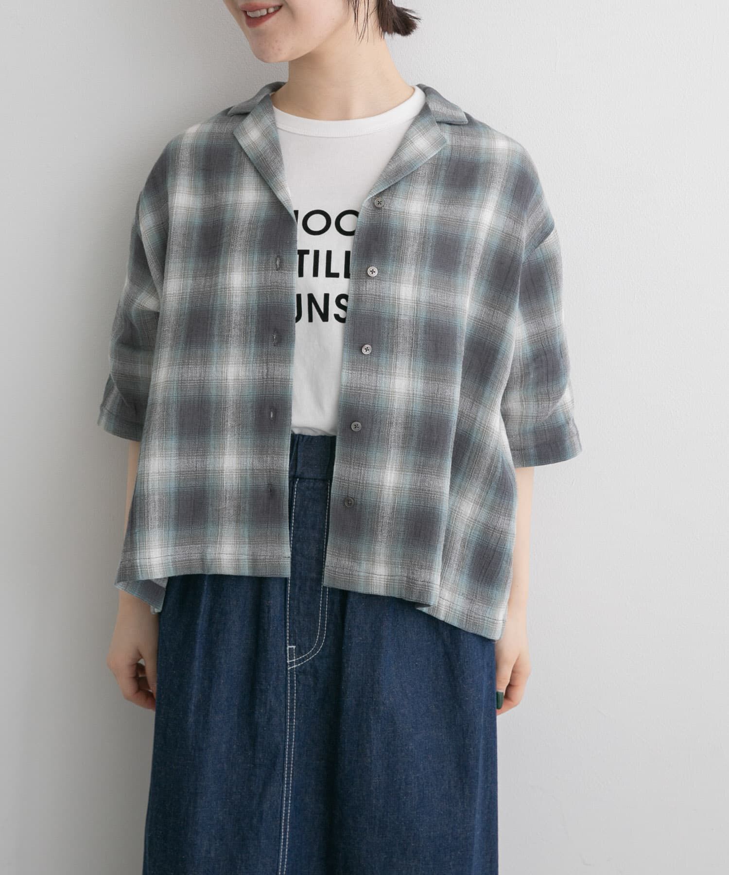 URBAN RESEARCH DOORS「FORK&SPOON　メッシュチェックシャツ」|シャツ・ブラウス|