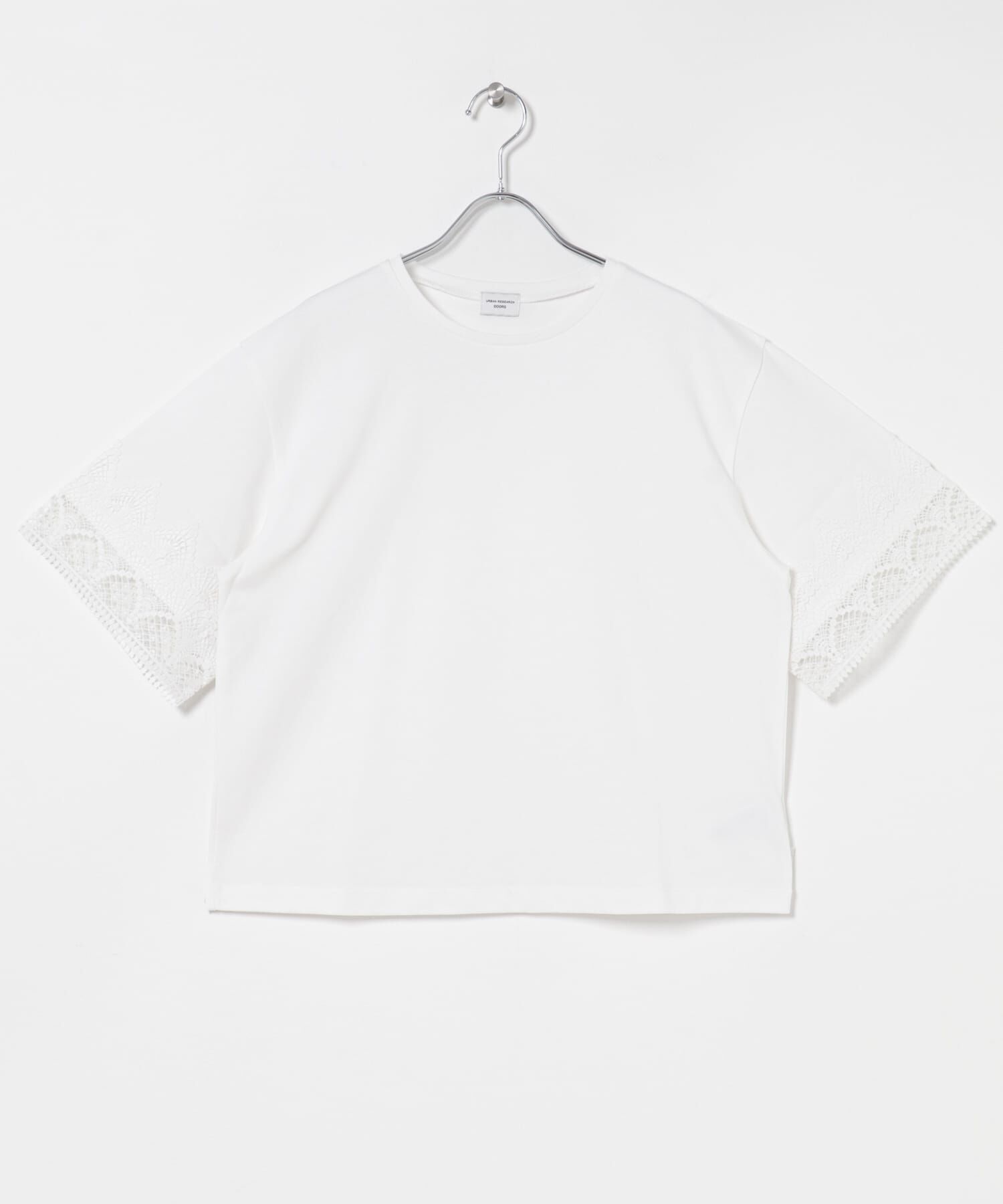 URBAN RESEARCH DOORS「レーススリーブTシャツ」|Tシャツ・カットソー|