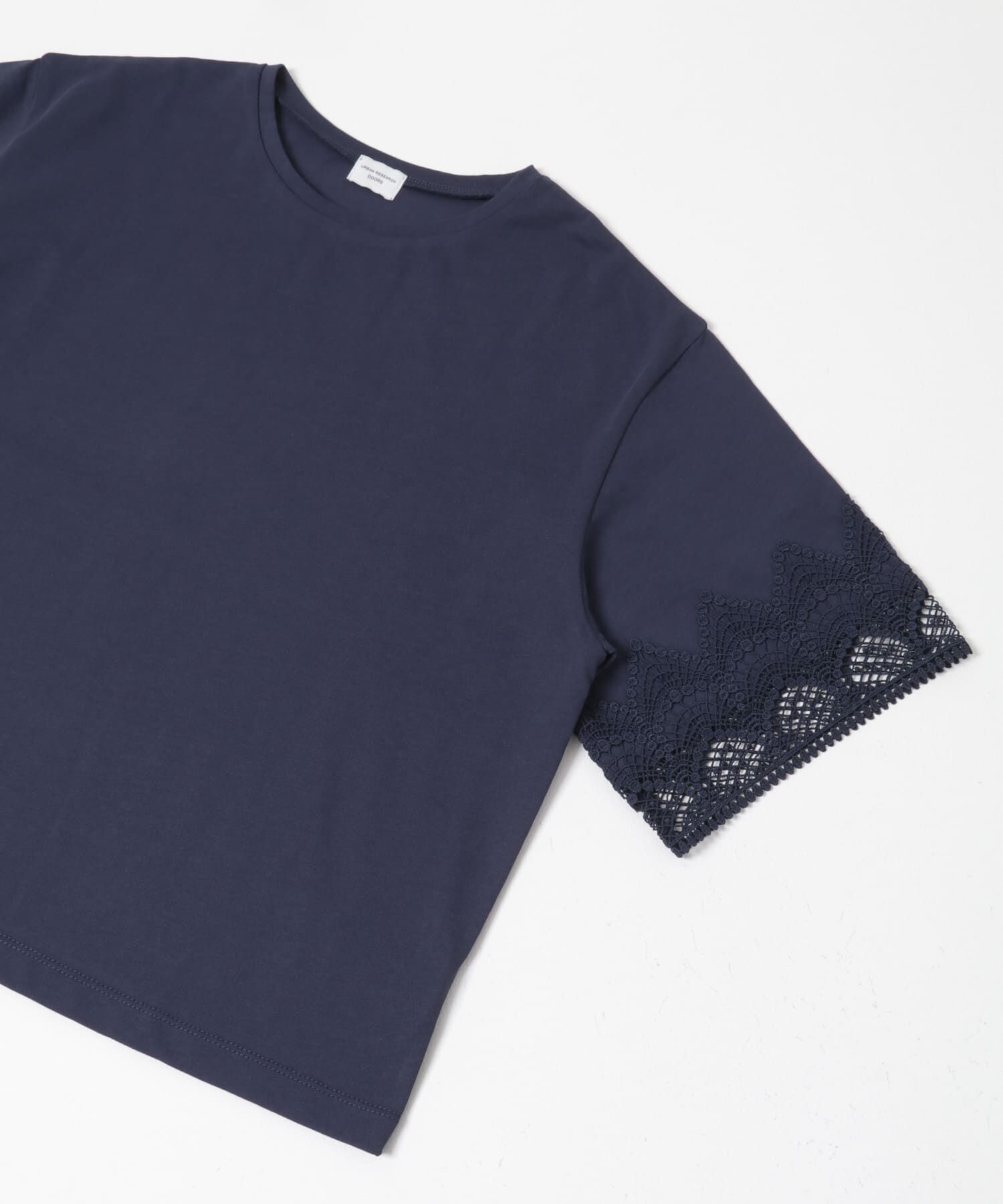 URBAN RESEARCH DOORS「レーススリーブTシャツ」|Tシャツ・カットソー|