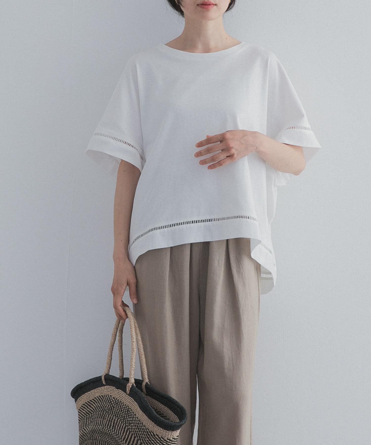 URBAN RESEARCH DOORS「ハシゴレースドッキングプルオーバー」|Tシャツ・カットソー|