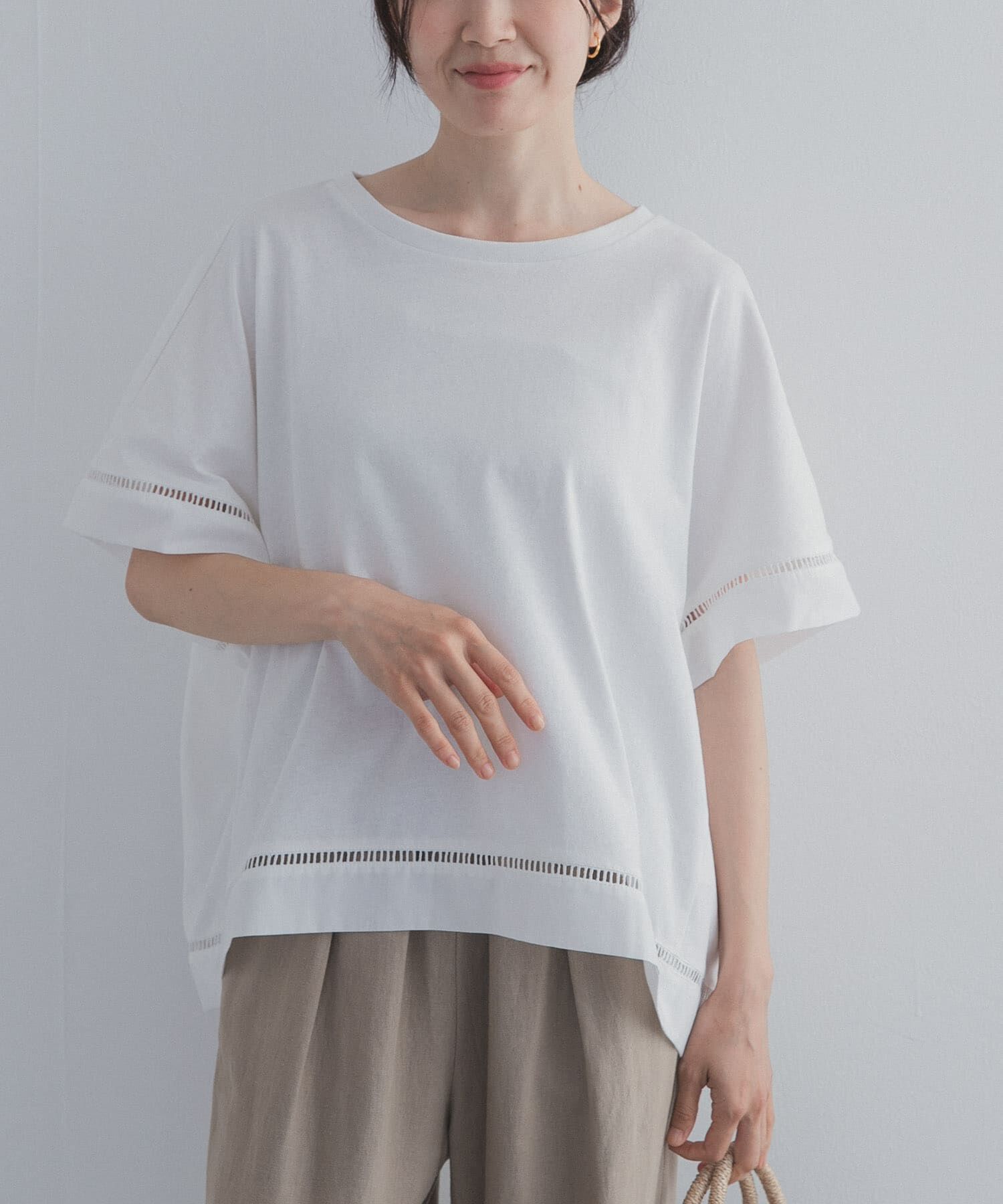 URBAN RESEARCH DOORS「ハシゴレースドッキングプルオーバー」|Tシャツ・カットソー|