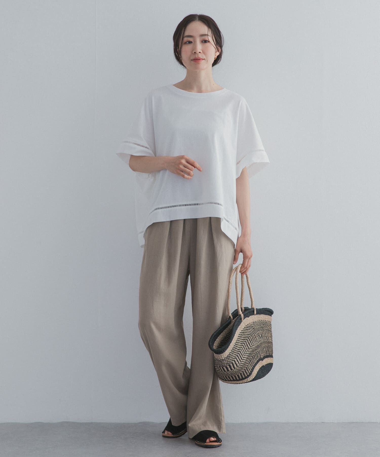 URBAN RESEARCH DOORS「ハシゴレースドッキングプルオーバー」|Tシャツ・カットソー|