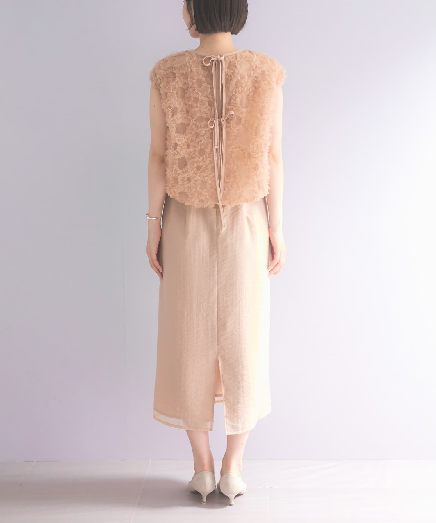 URBAN RESEARCH ROSSO「kaene　フラッフィーフラワーコンビドレス」|ワンピース|