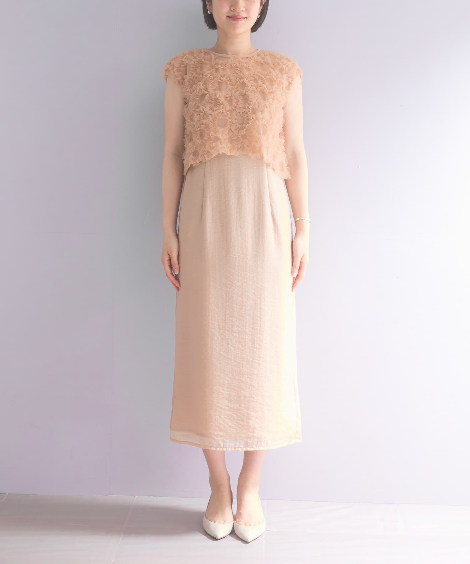 URBAN RESEARCH ROSSO「kaene　フラッフィーフラワーコンビドレス」|ワンピース|