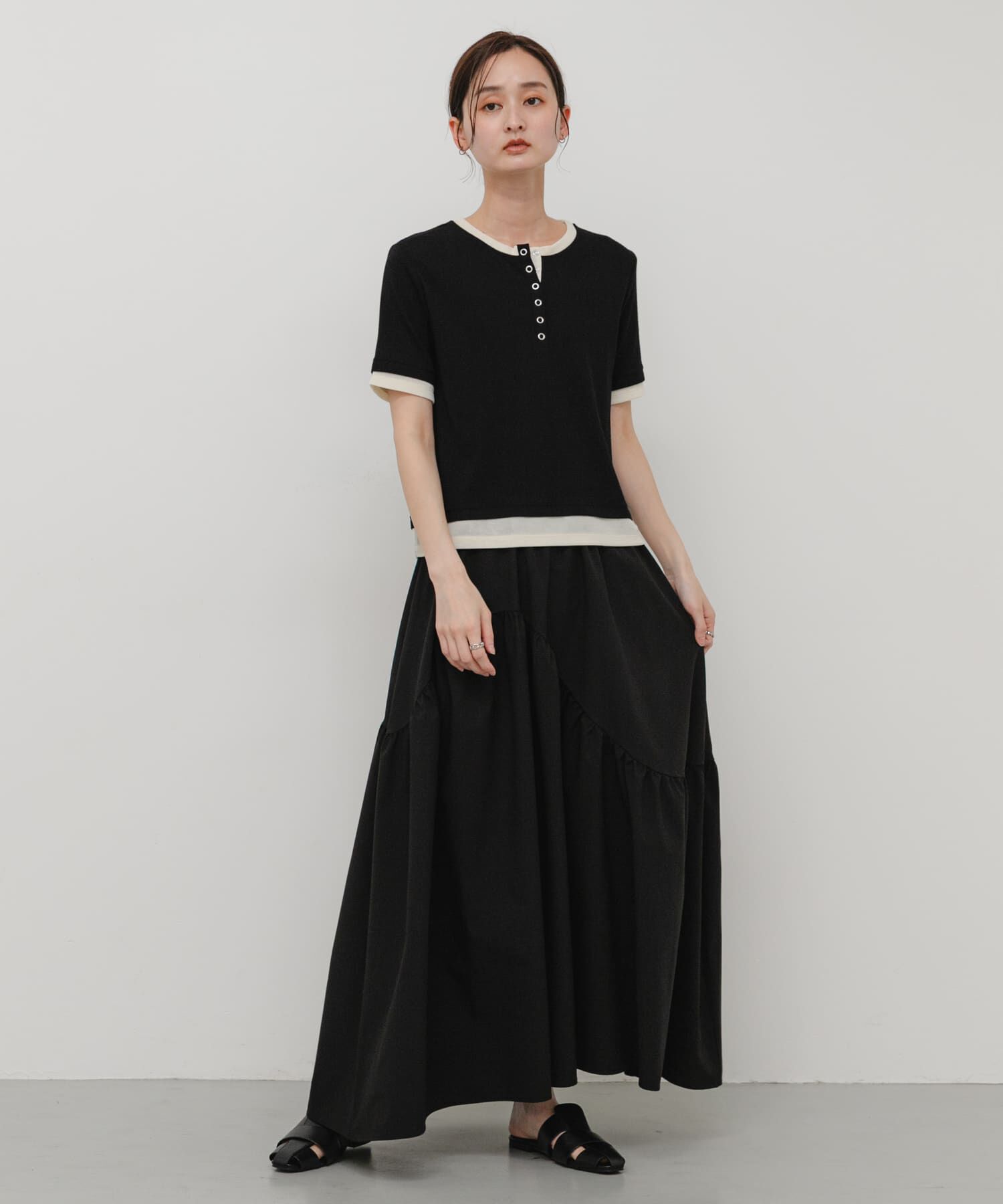 SENSE OF PLACE by URBAN RESEARCH「ヘンリーネックレイヤードトップ(半袖)」|Tシャツ・カットソー|