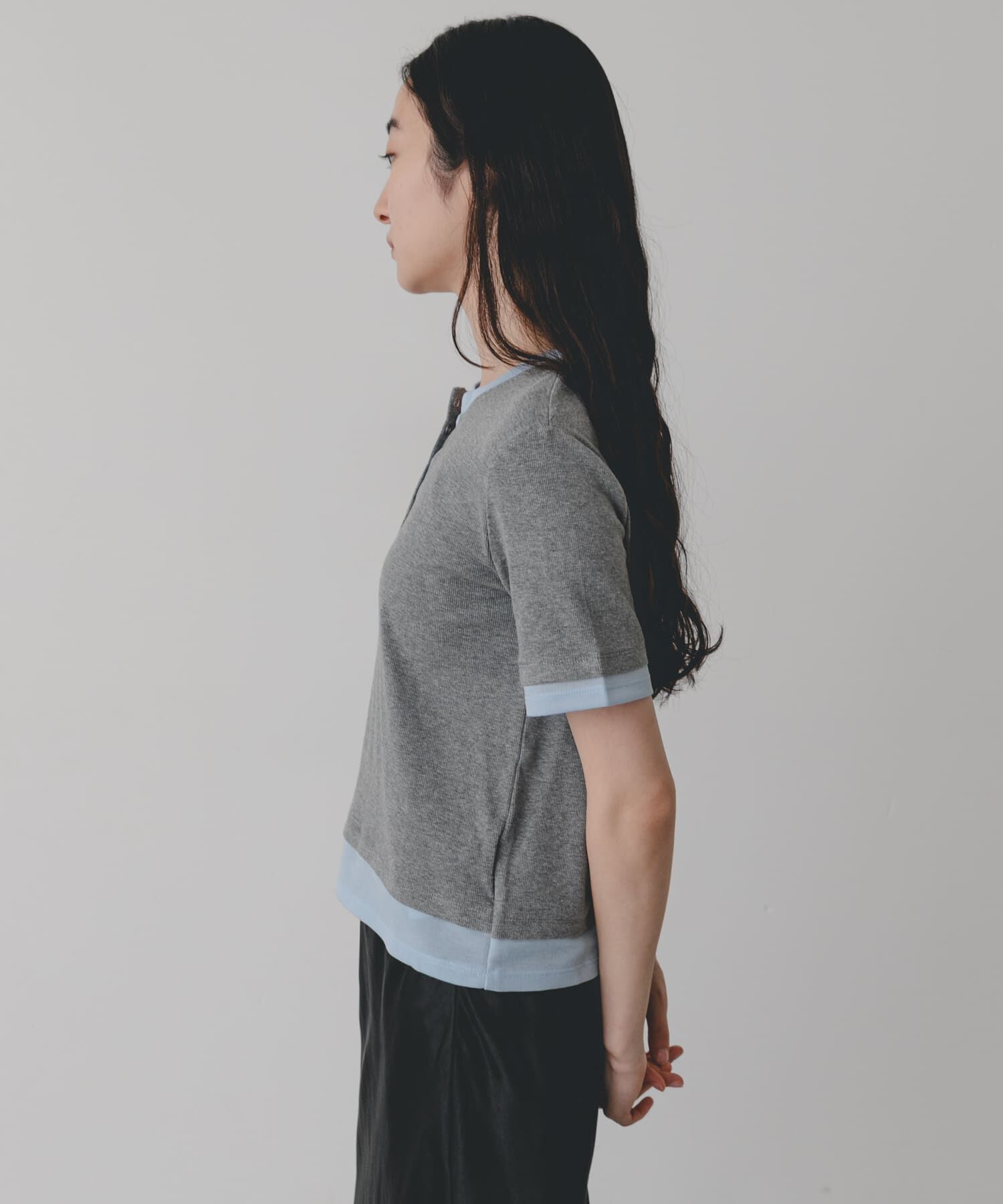 SENSE OF PLACE by URBAN RESEARCH「ヘンリーネックレイヤードトップ(半袖)」|Tシャツ・カットソー|