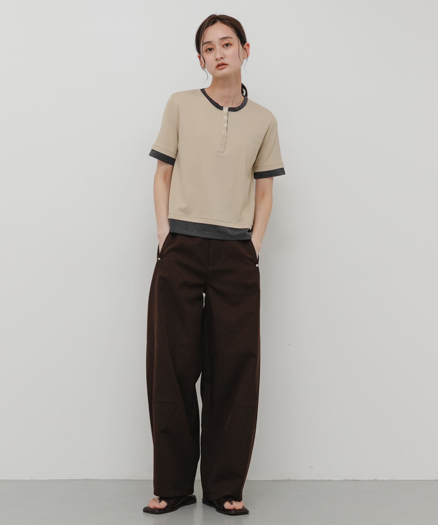 SENSE OF PLACE by URBAN RESEARCH「ヘンリーネックレイヤードトップ(半袖)」|Tシャツ・カットソー|