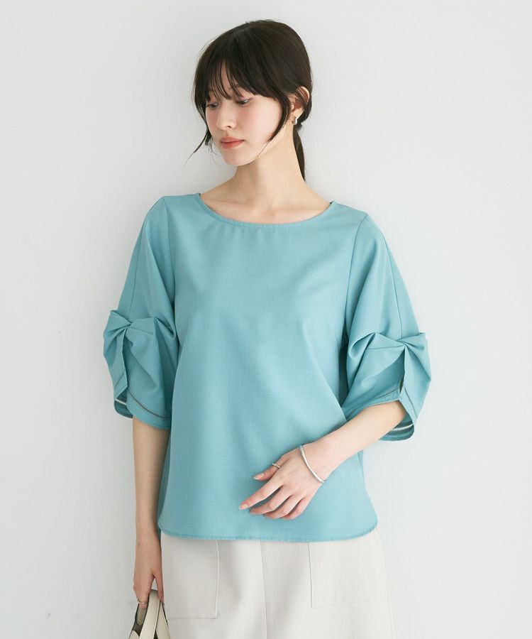 YECCA VECCA「ハシゴレースタックスリーブブラウス」|シャツ・ブラウス|Green