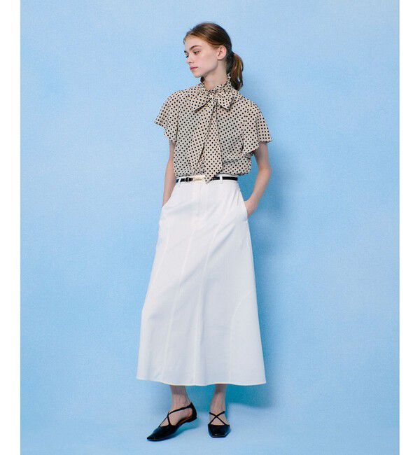 LOULOU WILLOUGHBY「デシンドットフレアスリーブブラウス」|シャツ・ブラウス|