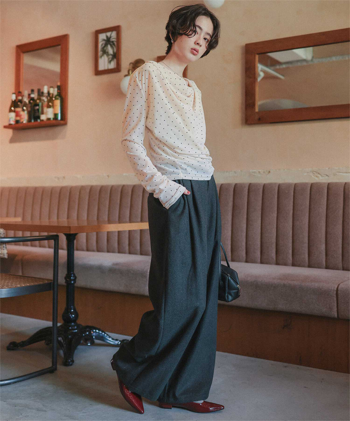 titivate「シアーベロアオフショルダートップス」|Tシャツ・カットソー|