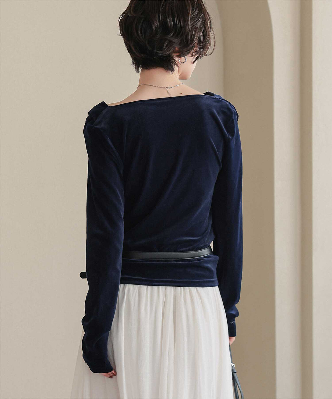 titivate「シアーベロアオフショルダートップス」|Tシャツ・カットソー|