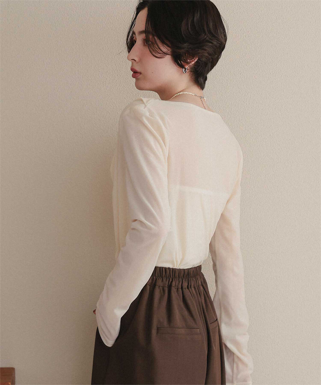 titivate「シアーベロアオフショルダートップス」|Tシャツ・カットソー|