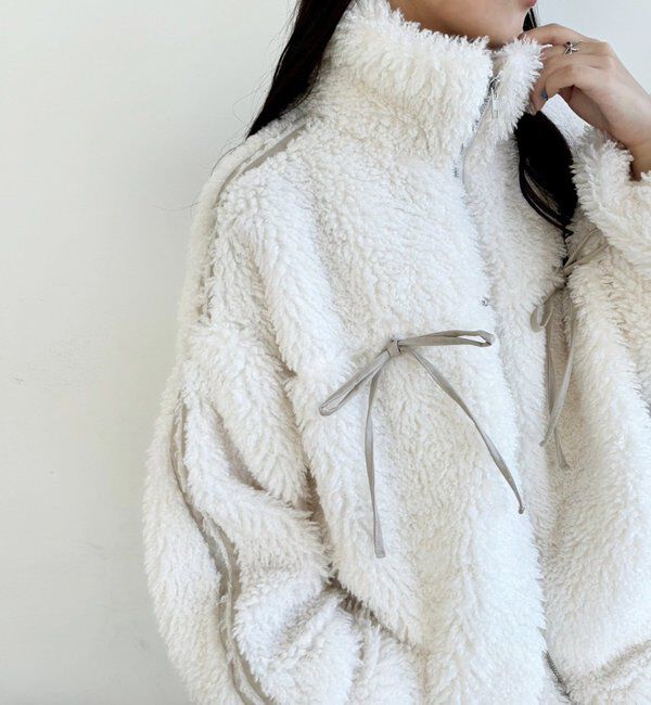  「【リバイバル】サイドラインリボンボアブルゾン」|ダウンベスト・ベスト|