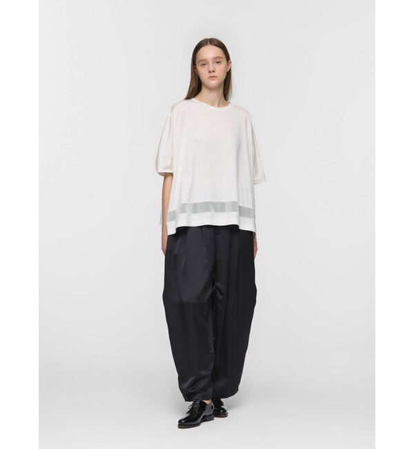 mizuiro ind「mizuiro ind メッシュヘムワイドプルオーバー」|Tシャツ・カットソー|