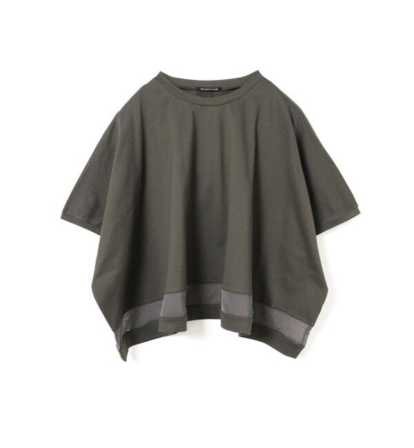 mizuiro ind「mizuiro ind メッシュヘムワイドプルオーバー」|Tシャツ・カットソー|ダークグレー
