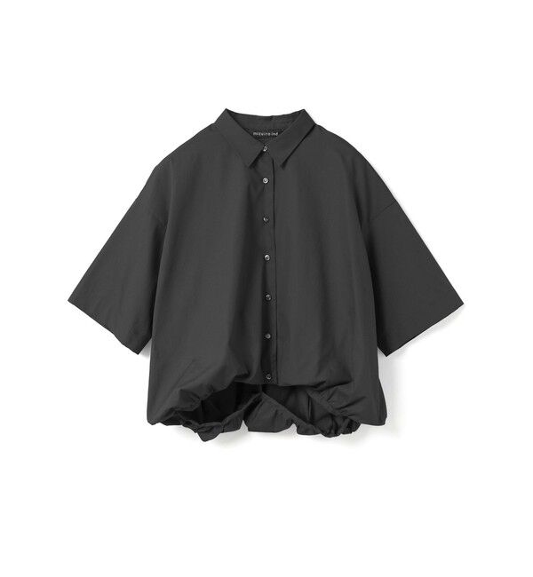 mizuiro ind「mizuiro ind ハーフスリーブバルーンシャツ」|シャツ・ブラウス|ブラックA