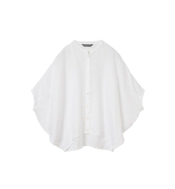 mizuiro ind「mizuiro ind リネンスタンドカラーコクーンシャツ」|シャツ・ブラウス|