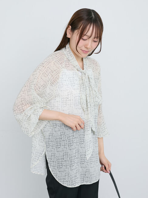 Te chichi「シフォンパターンアソートボウタイブラウス」|シャツ・ブラウス|オフホワイト