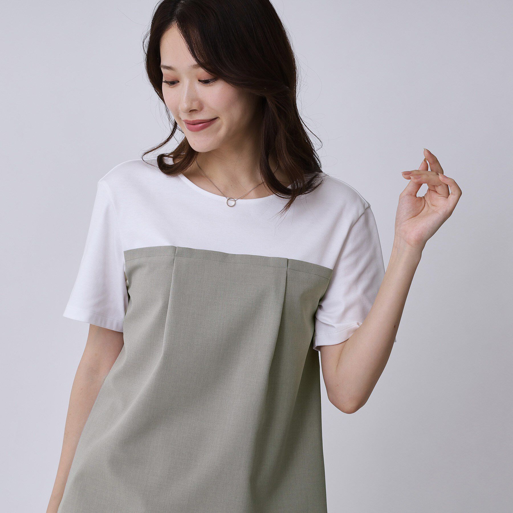 COUP DE CHANCE「【手洗い可】レイヤード風カットソー」|Tシャツ・カットソー|