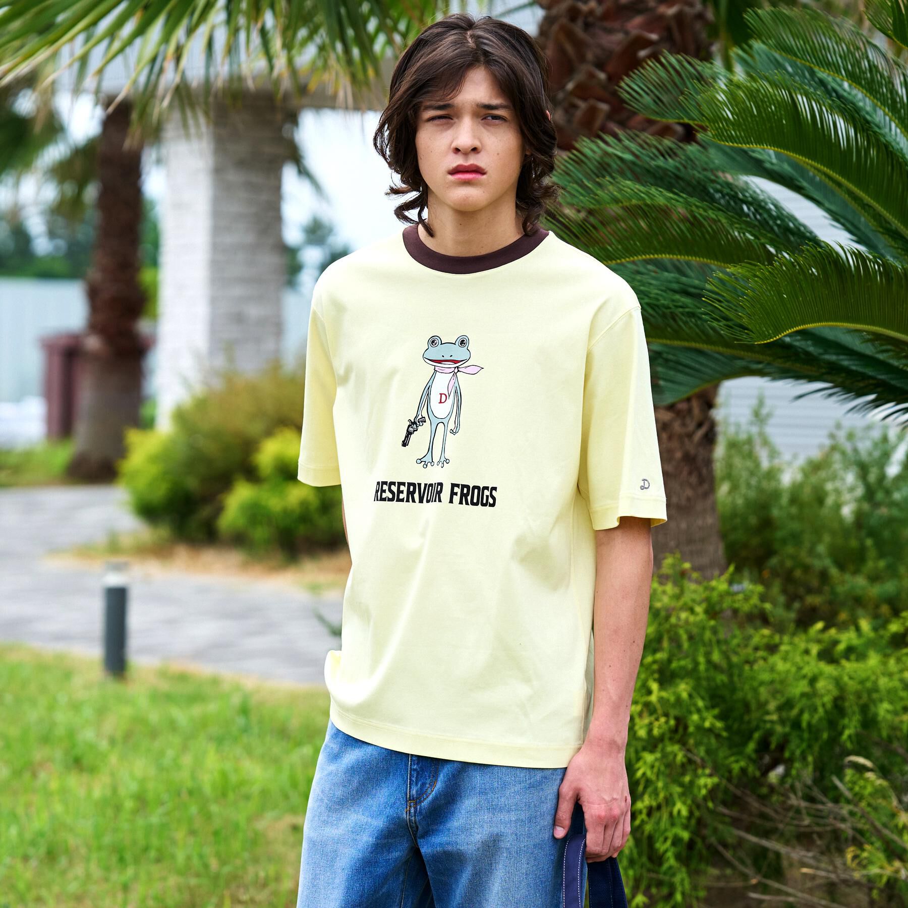 DRESSTERIOR「【接触冷感／抗菌防臭／消臭】ICE CLEAR COTTON フロッグオーバーフィットTシャツ」|Tシャツ・カットソー|
