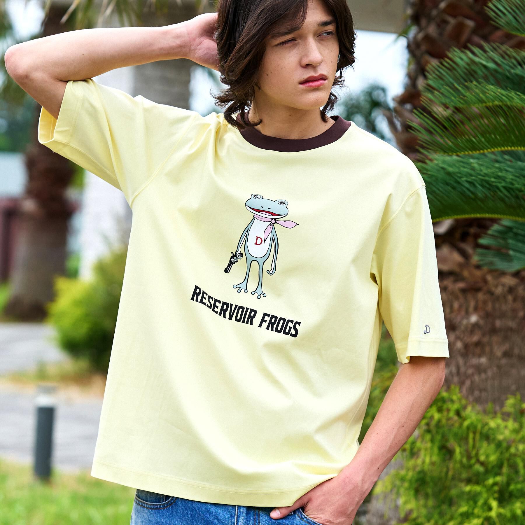 DRESSTERIOR「【接触冷感／抗菌防臭／消臭】ICE CLEAR COTTON フロッグオーバーフィットTシャツ」|Tシャツ・カットソー|