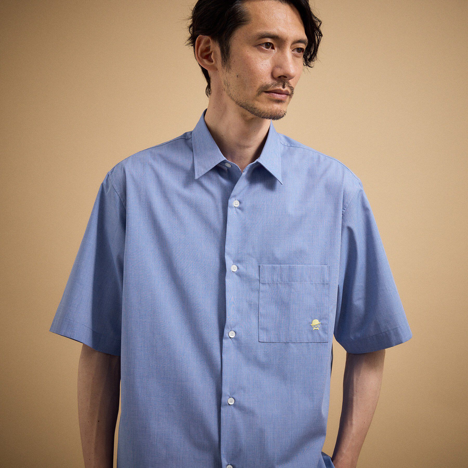 TAKEO KIKUCHI「ワンポイント刺繍 半袖シャツ」|シャツ・ブラウス|
