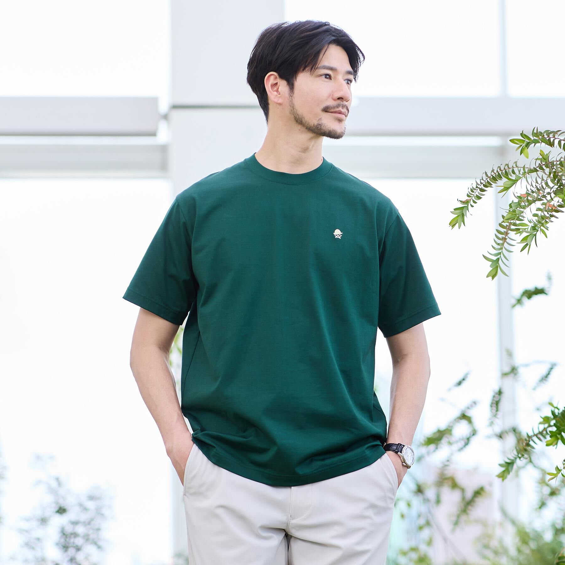 TAKEO KIKUCHI「【日本製】ワンポイント刺繍 半袖Tシャツ」|Tシャツ・カットソー|