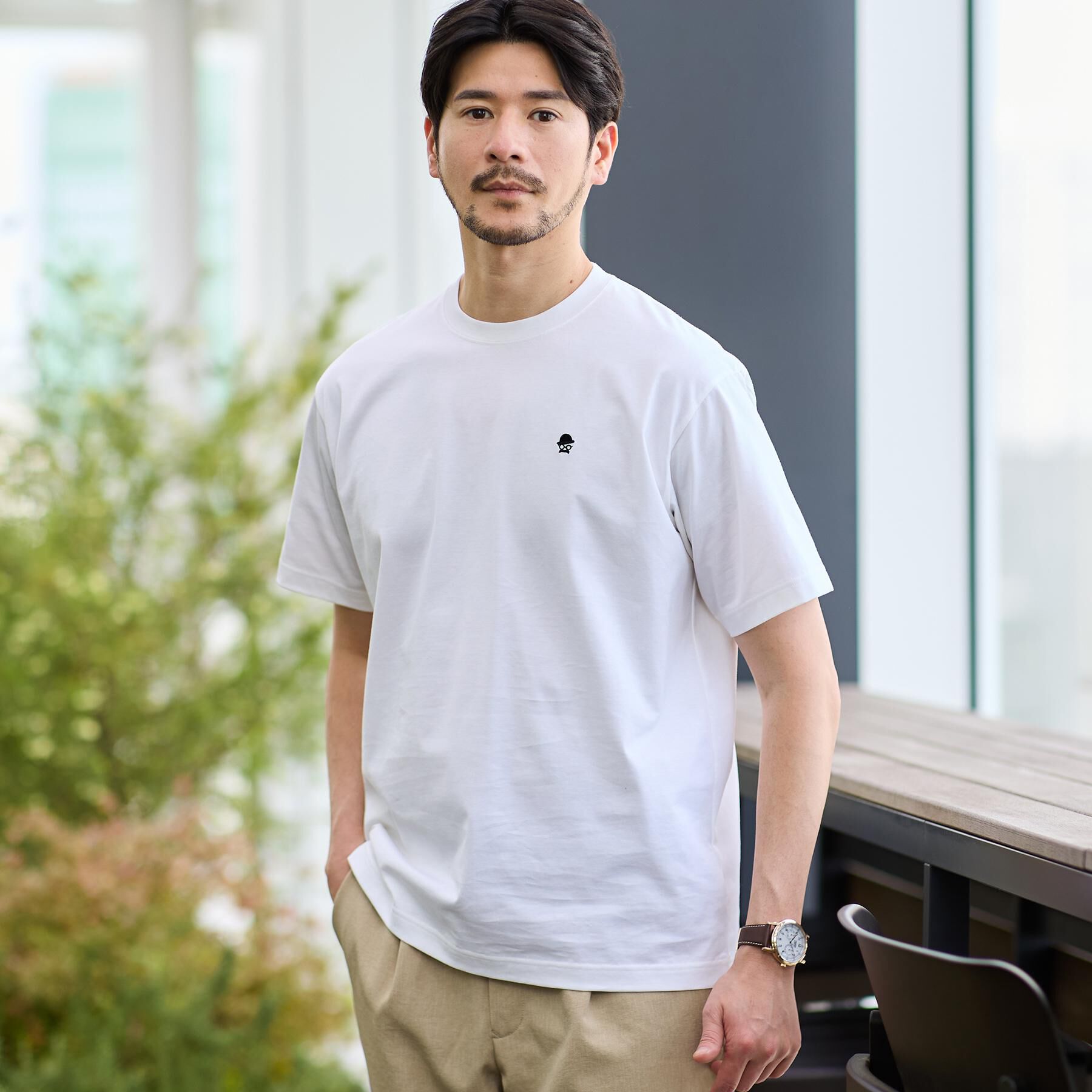 TAKEO KIKUCHI「【日本製】ワンポイント刺繍 半袖Tシャツ」|Tシャツ・カットソー|