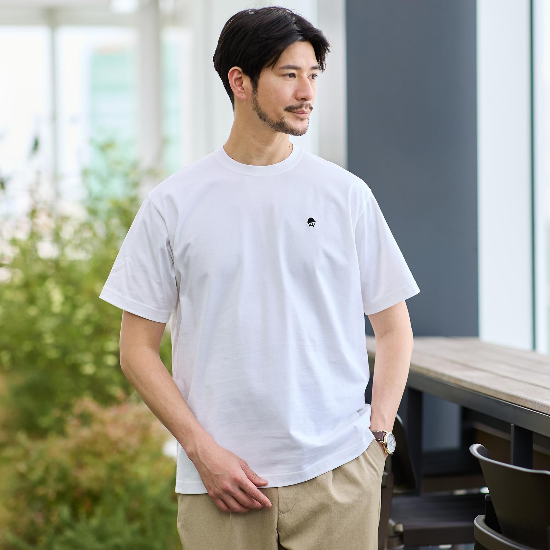 TAKEO KIKUCHI「【日本製】ワンポイント刺繍 半袖Tシャツ」|Tシャツ・カットソー|