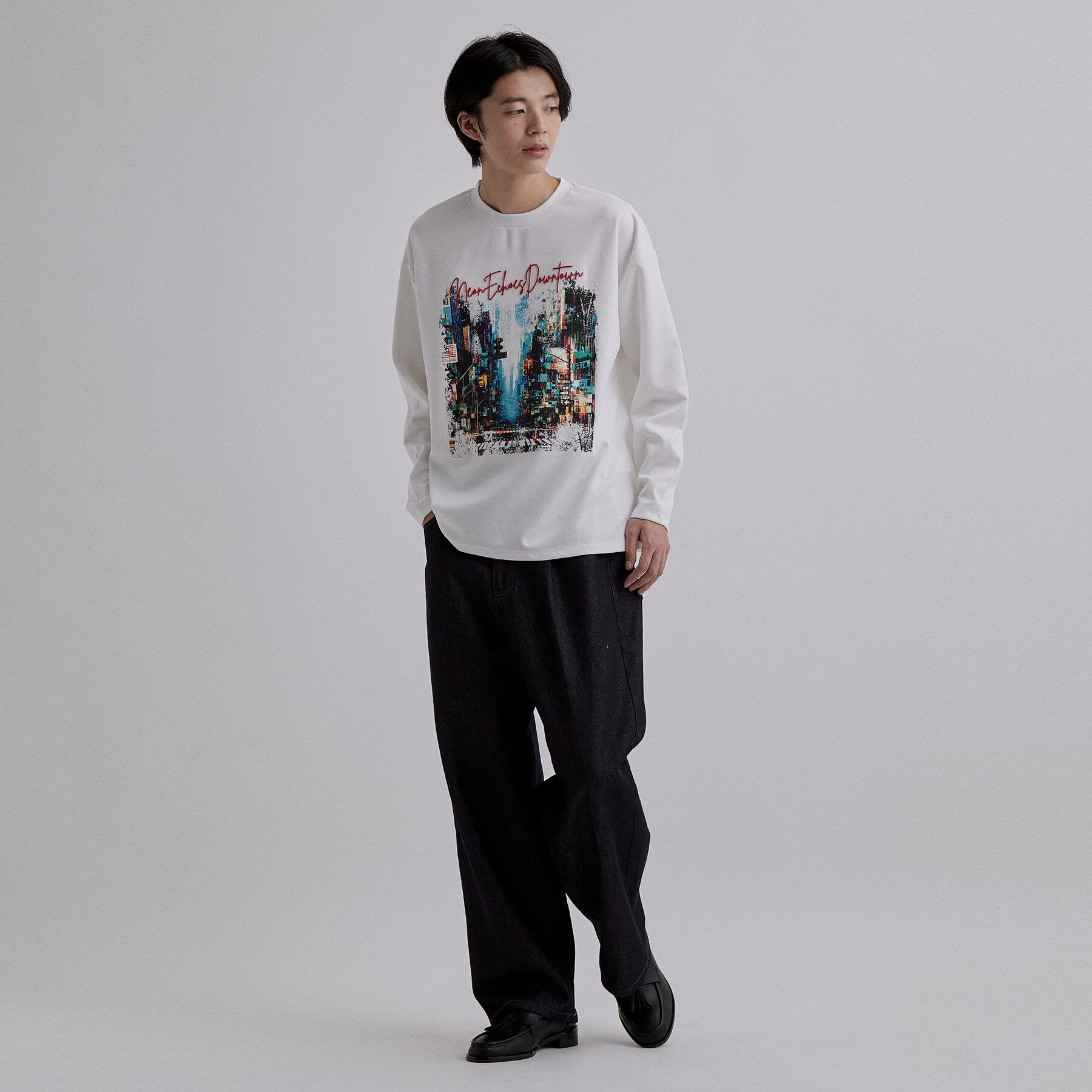 tk.TAKEO KIKUCHI「ブラシ刺繍長袖Tシャツ」|Tシャツ・カットソー|