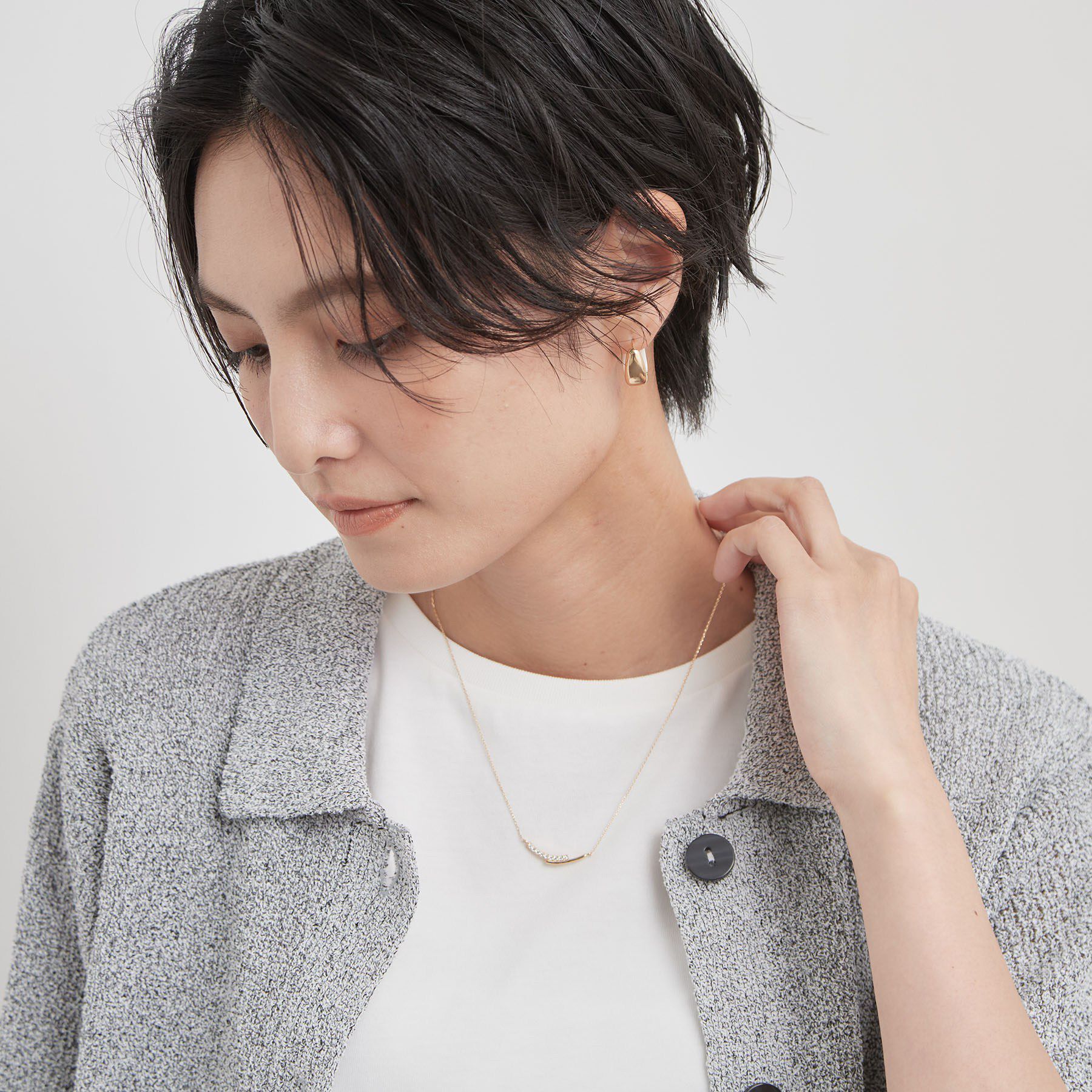 OPAQUE.CLIP「ビジュー&times;バー プチペンダント」|ネックレス|