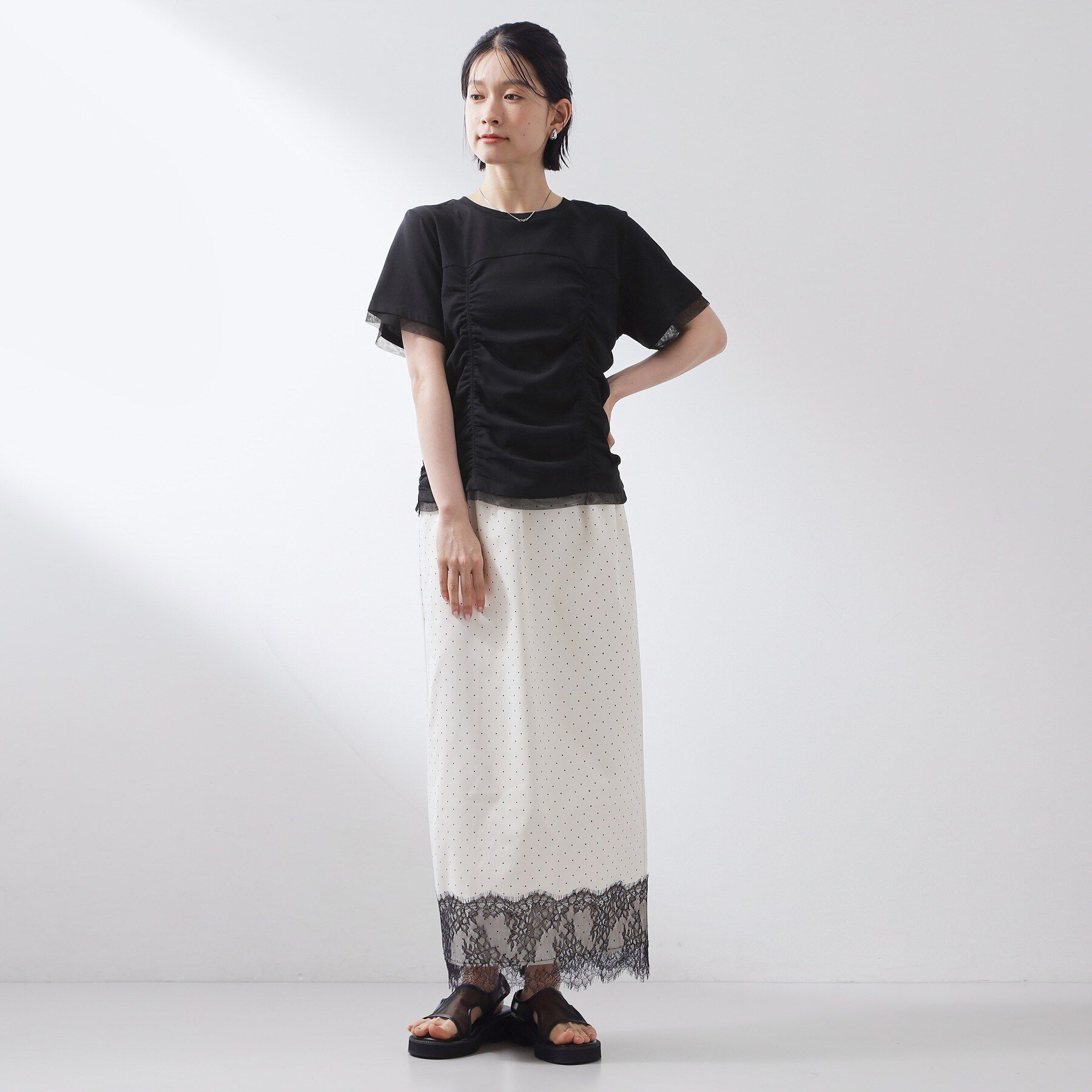 THE SHOP TK「【ひんやり】シャーリングデザインカットソー」|Tシャツ・カットソー|