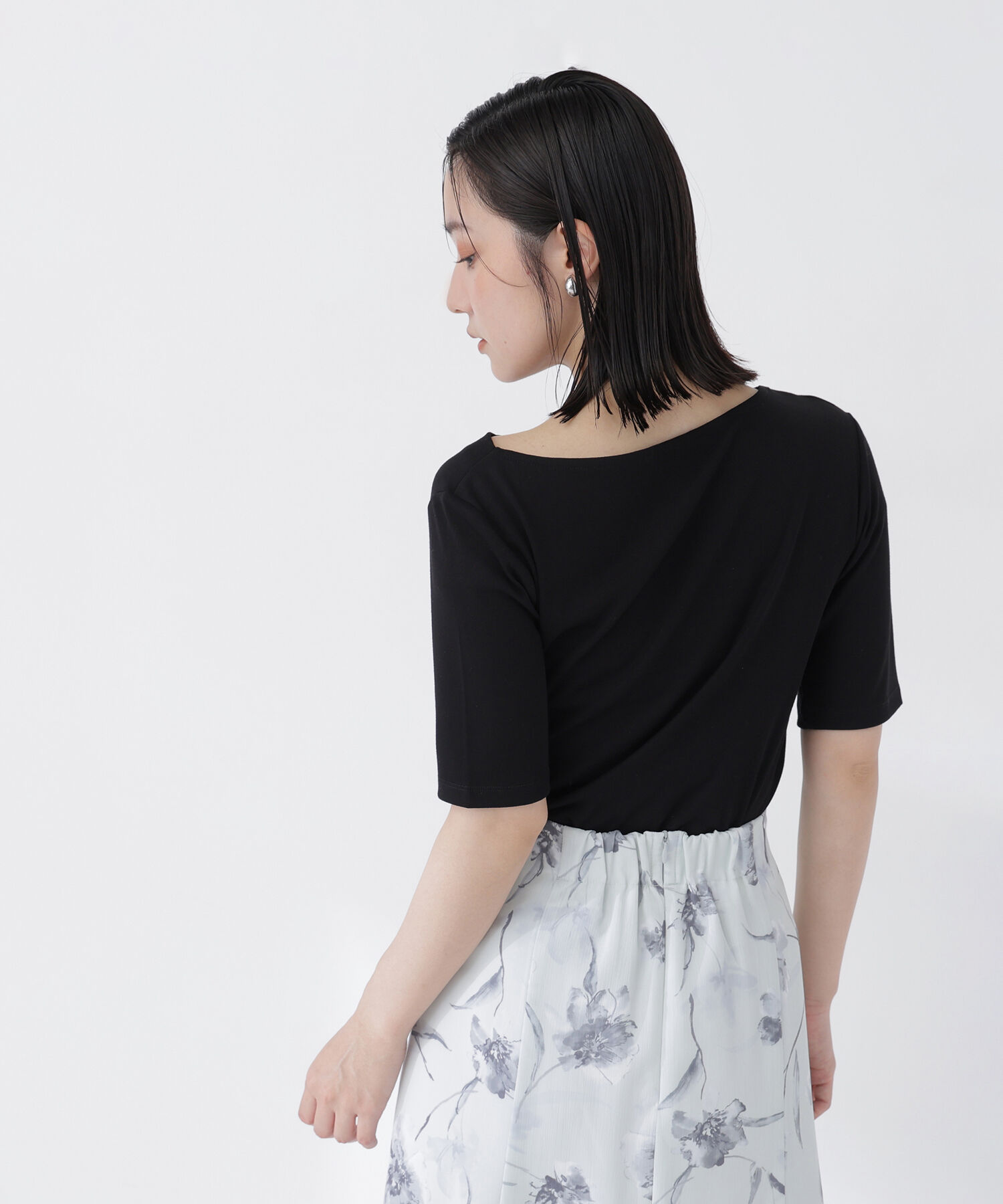  「アシメドレープカットソー」|Tシャツ・カットソー|