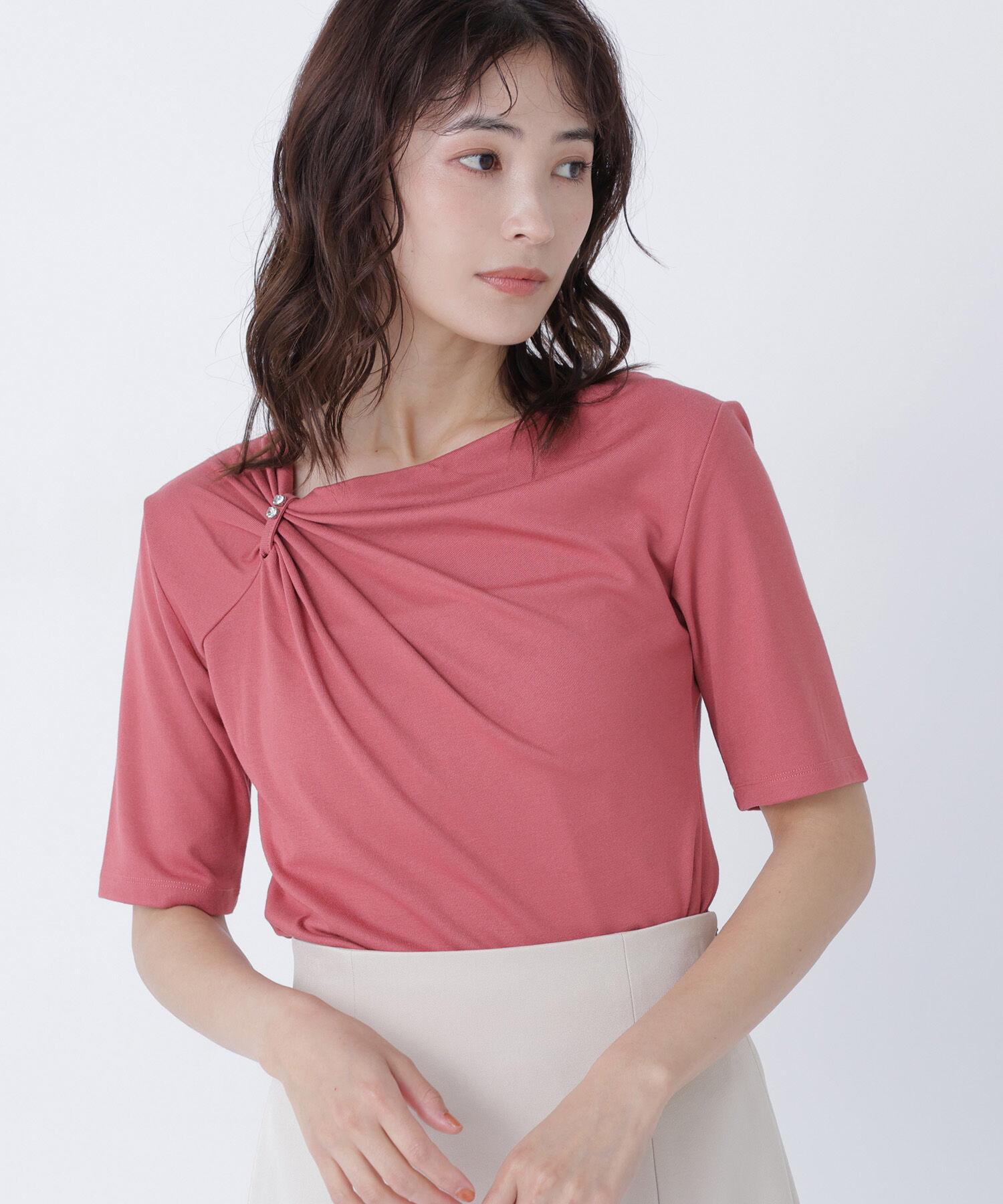  「アシメドレープカットソー」|Tシャツ・カットソー|ディープピン 1