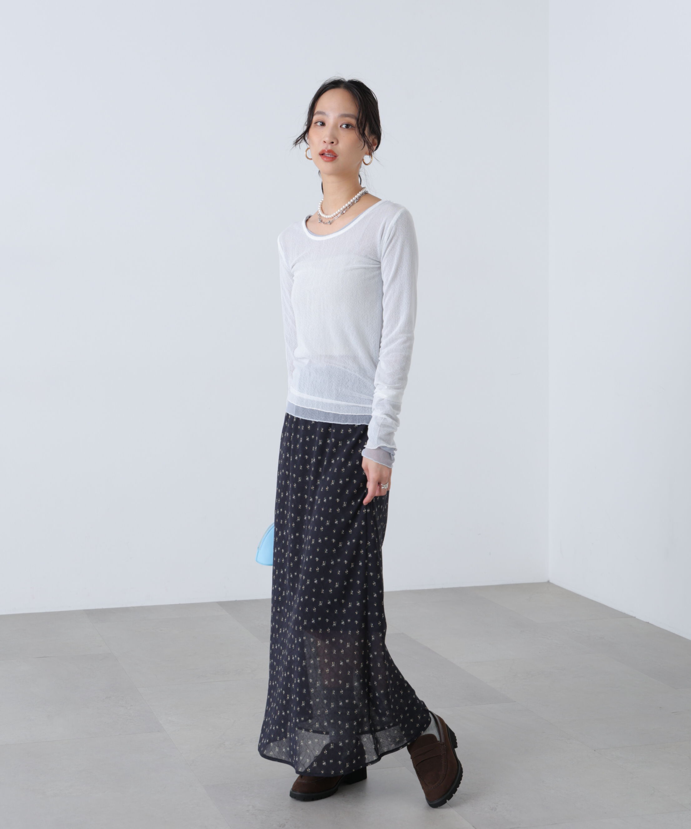  「フロッキードットチュールシアーカットソー」|Tシャツ・カットソー|