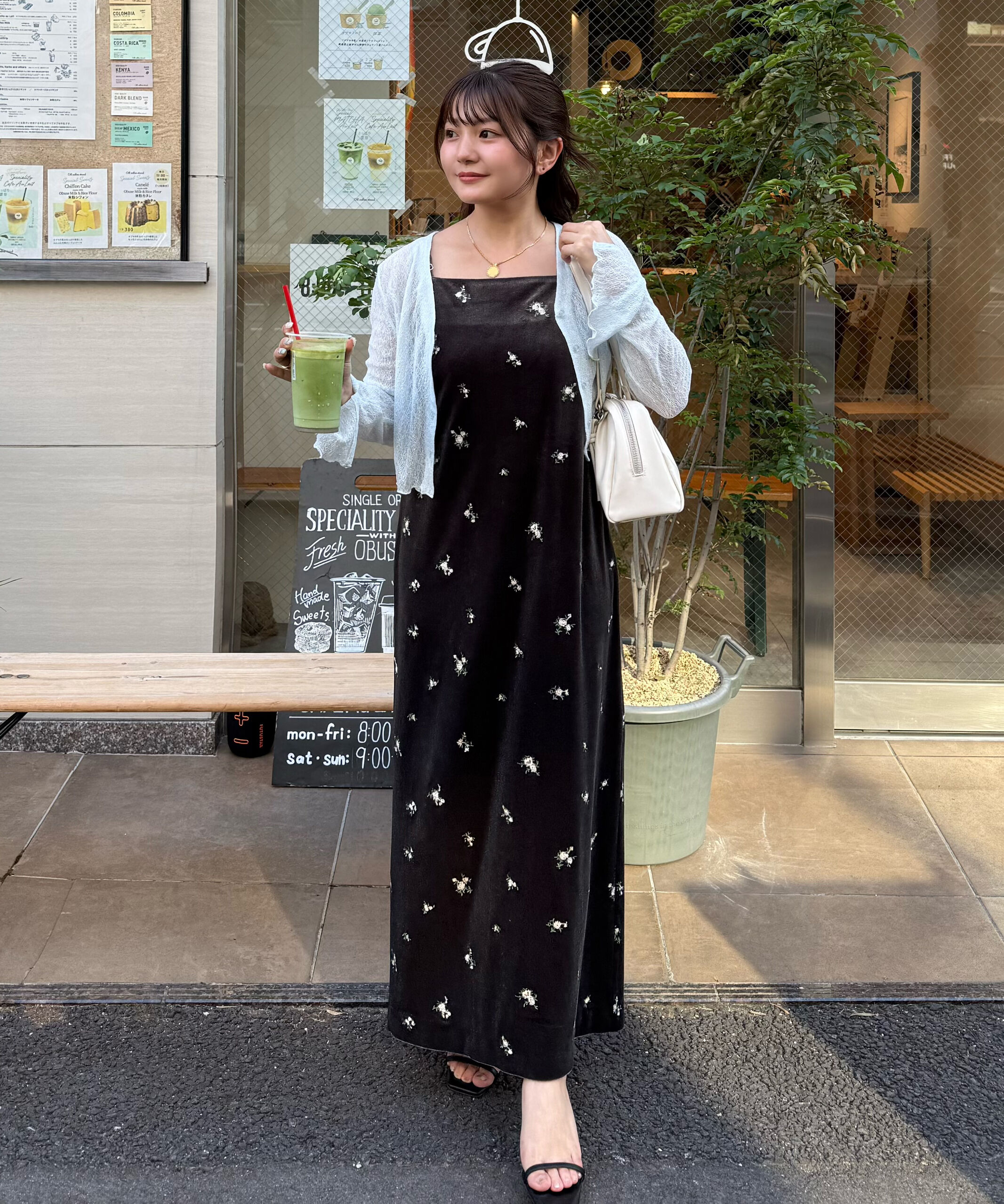  「2ストラップベロアキャミワンピース」|ワンピース|