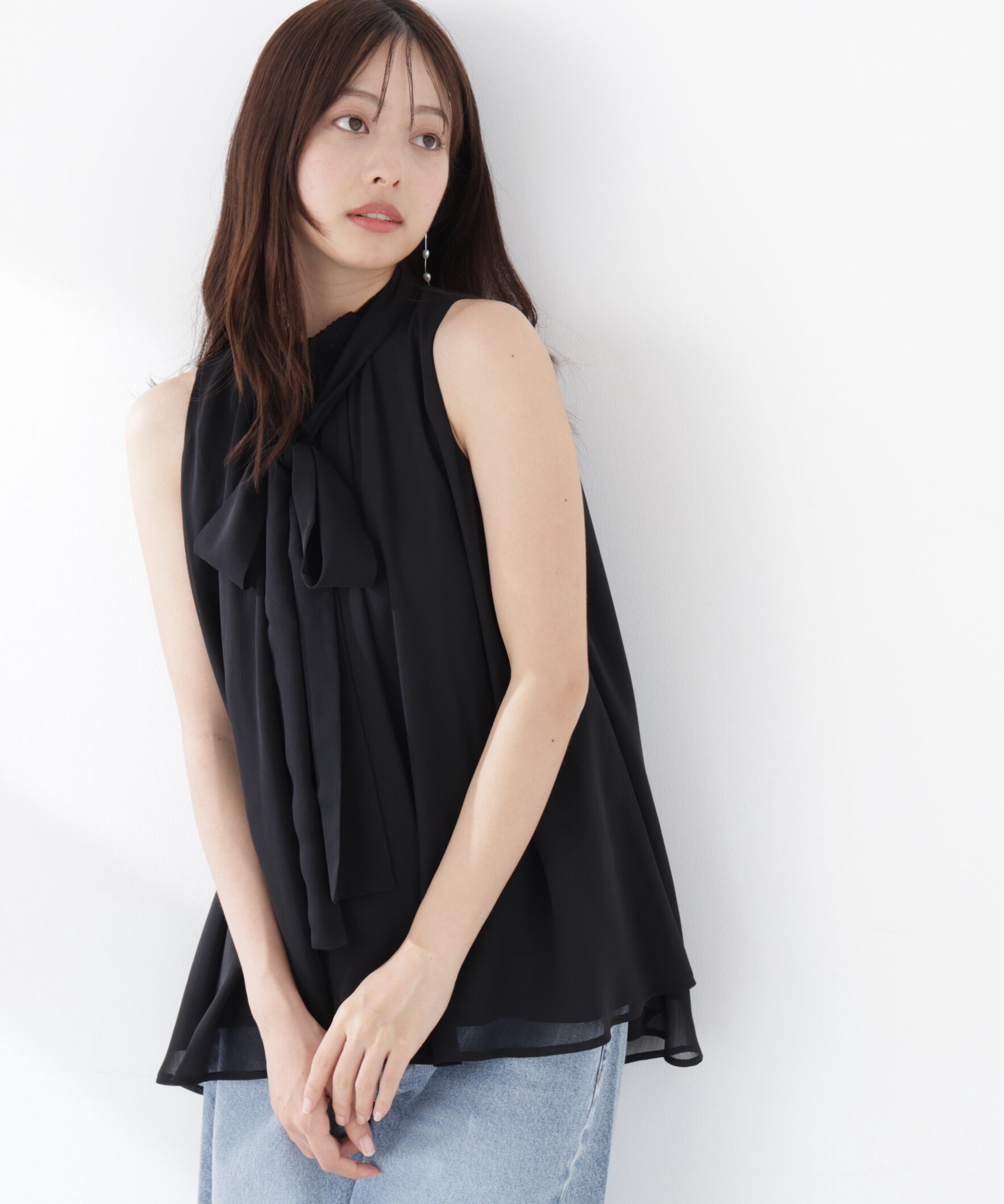 PROPORTION BODY DRESSING「リボン付きギャザーブラウス」|シャツ・ブラウス|