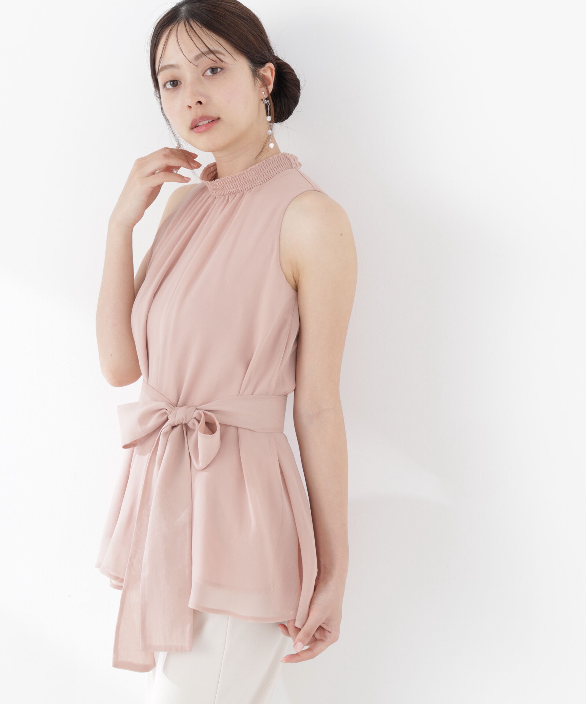 PROPORTION BODY DRESSING「リボン付きギャザーブラウス」|シャツ・ブラウス|