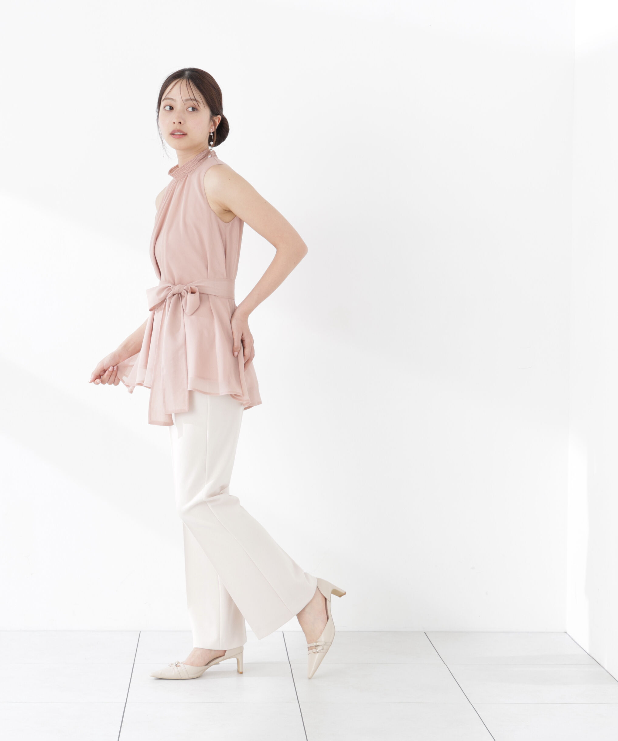 PROPORTION BODY DRESSING「リボン付きギャザーブラウス」|シャツ・ブラウス|