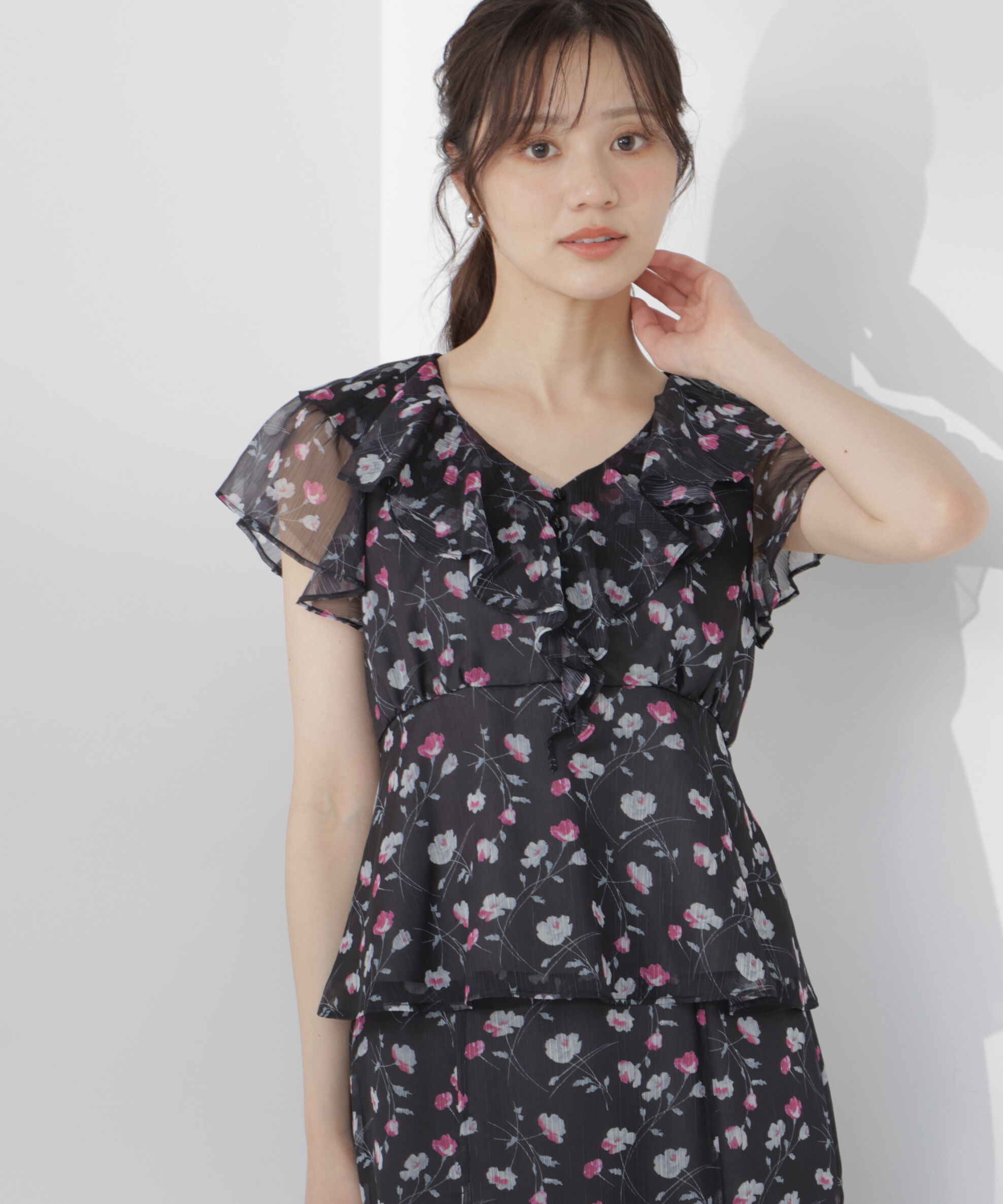 PROPORTION BODY DRESSING「フラワープリントペプラムブラウス」|シャツ・ブラウス|